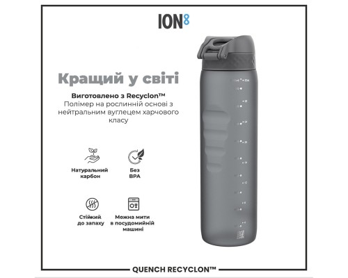 Пляшка для води ION8 OneTouch 1000 мл BPA Free, Grey (I8RF1000GRY)