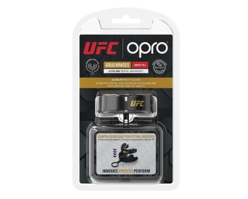 Капа Opro Gold Braces під брекети Blackl/Silver (102518001) (UFC_Gold_Braces_Bl/Silver)
