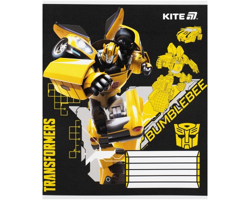 Зошит Kite Transformers, 12 аркушів, коса лінія (TF25-235)