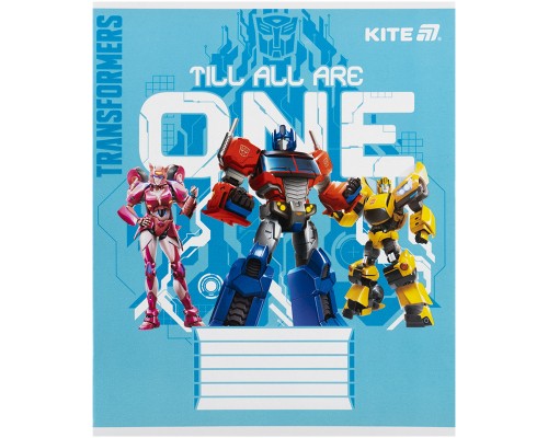 Зошит Kite Transformers, 12 аркушів, коса лінія (TF25-235)