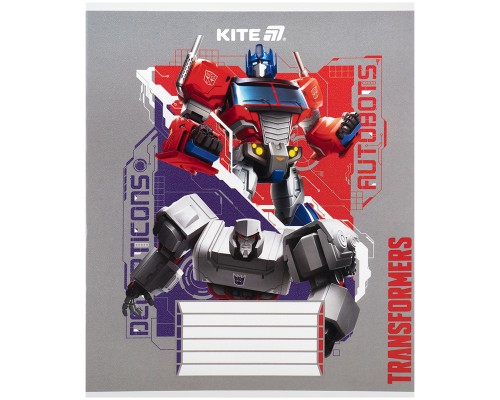 Зошит Kite Transformers, 12 аркушів, коса лінія (TF25-235)