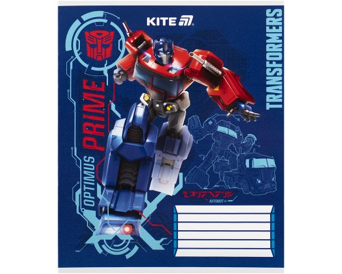 Зошит Kite Transformers, 12 аркушів, коса лінія (TF25-235)