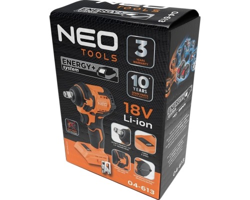 Гайковерт Neo Tools Energy+ 18V, безщітковий, 2500об/хв, 350Нм, 1/2