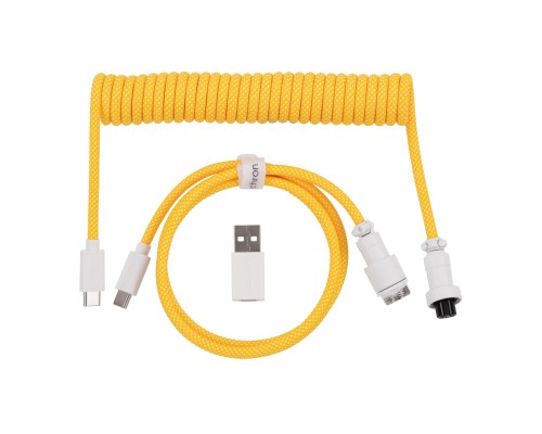 Дата кабель USB-C + USB A to USB-C 1.36m Coiled Aviator yellow Keychron (CAB16_KEYCHRON)