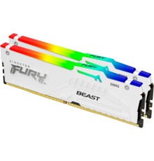 Модуль пам'яті для комп'ютера DDR5 32GB (2x16GB) 6000 MHz Beast RGB EXPO White Kingston Fury (ex.HyperX) (KF560C36BWE2AK2-32)