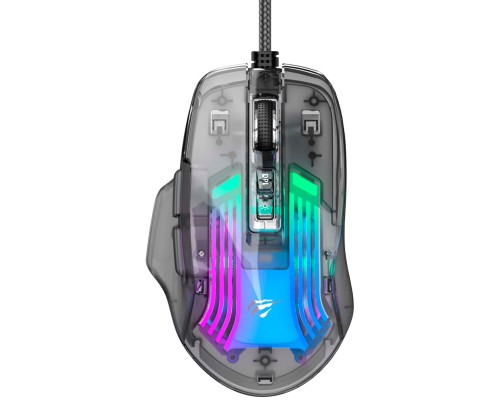 Мишка Havit HV-MS1011SE USB Transparent Black (6950676270280)