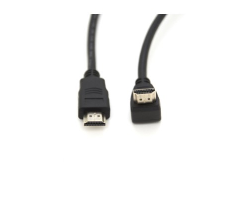 Кабель мультимедійний HDMI M to HDMI M 1.5m V1.4 90° corner black Merlion (YT-HDMI(M)/(M)HS-1.5m-90°)