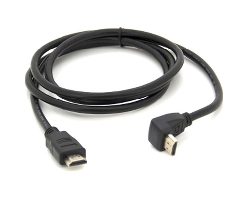 Кабель мультимедійний HDMI M to HDMI M 1.5m V1.4 90° corner black Merlion (YT-HDMI(M)/(M)HS-1.5m-90°)