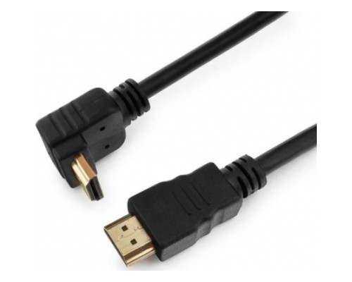 Кабель мультимедійний HDMI M to HDMI M 1.5m V1.4 90° corner black Merlion (YT-HDMI(M)/(M)HS-1.5m-90°)