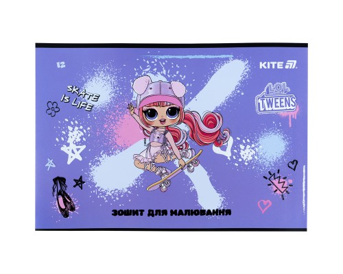 Альбом для малювання Kite LOL, 12 аркушів (LO25-241)