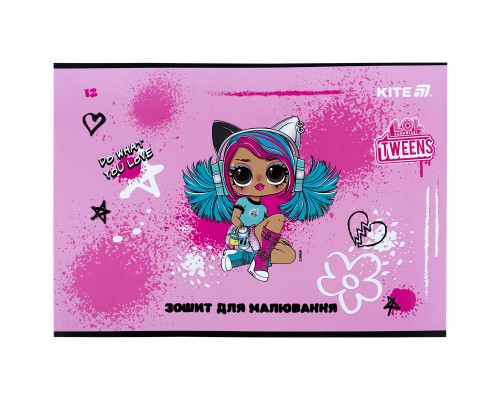Альбом для малювання Kite LOL, 12 аркушів (LO25-241)