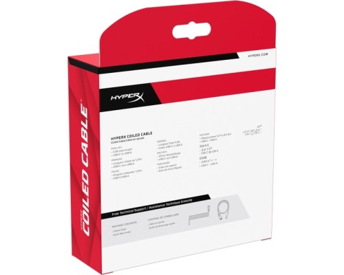 Дата кабель USB 2.0 AM to USB-C 1.37m coiled gray HyperX (6J678AA)
