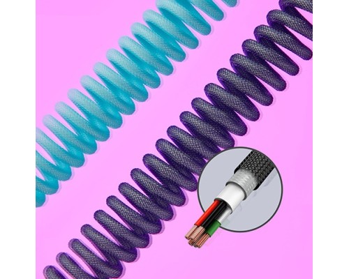 Дата кабель USB 2.0 AM to USB-C 1.37m coiled gray HyperX (6J678AA)