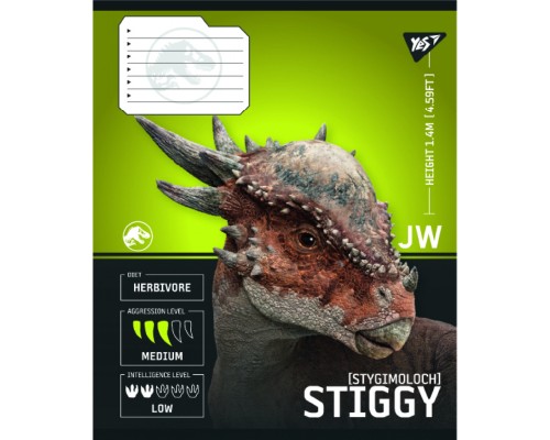 Зошит Yes JURASSIC WORLD Strength and Power А5 48 аркушів клітинка (767672)