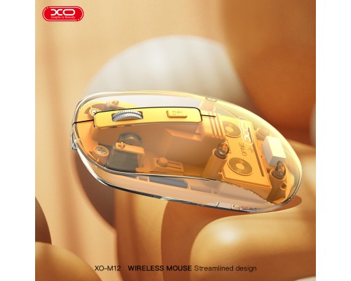 Мишка XO M12 Wireless Transparent/Yellow (M12 Yellow)