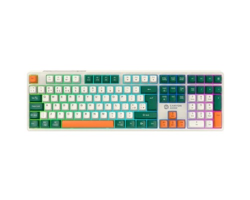 Клавіатура Canyon Shadder GKW-11 RGB Silent Wireless/Bluetooth/USB UA White (CND-SKBW11)