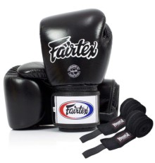 Боксерські рукавички Fairtex BGV1 Black 12 унцій (бинти в комплекті) (BGV1_12oz_Black)