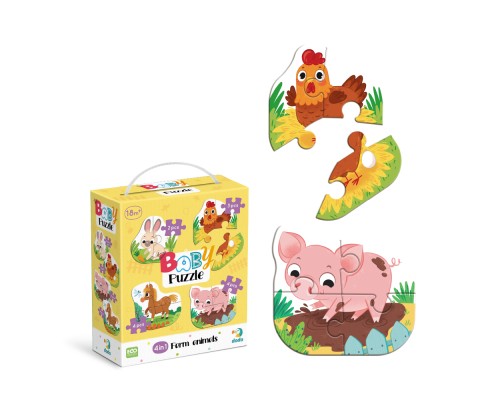 Пазл DoDo 4 в 1 Baby puzzle. Сільські тварини (300686)