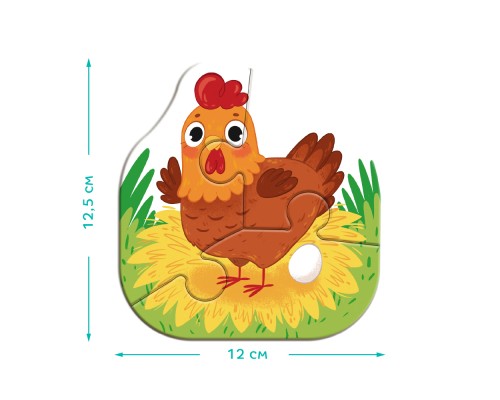 Пазл DoDo 4 в 1 Baby puzzle. Сільські тварини (300686)