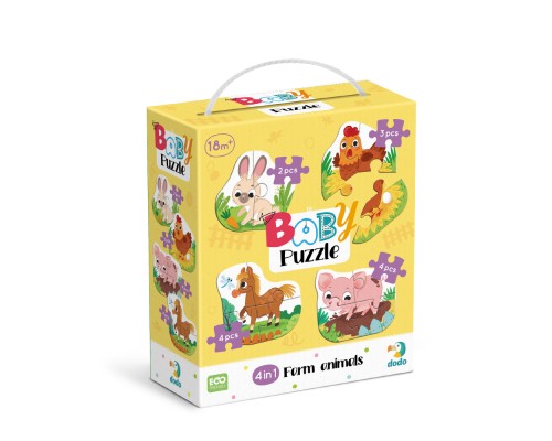 Пазл DoDo 4 в 1 Baby puzzle. Сільські тварини (300686)