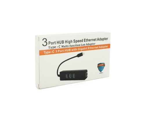 Концентратор Voltronic USB-C to 3xUSB 3.0 + RJ45 1000Mbps black (YT-TCA3H3+Et-W)