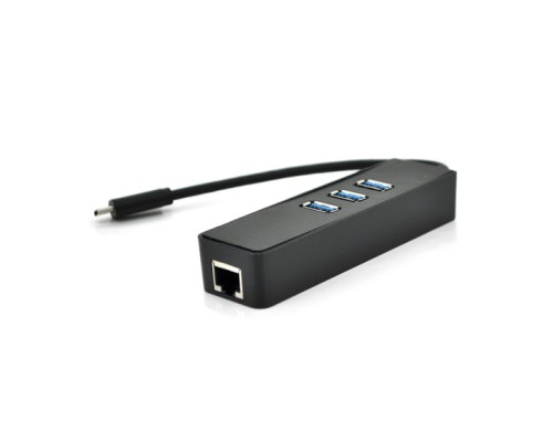 Концентратор Voltronic USB-C to 3xUSB 3.0 + RJ45 1000Mbps black (YT-TCA3H3+Et-W)