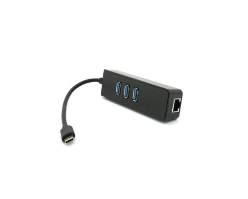 Концентратор Voltronic USB-C to 3xUSB 3.0 + RJ45 1000Mbps black (YT-TCA3H3+Et-W)