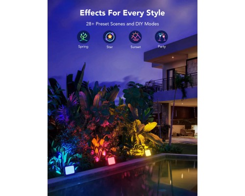 Світильник Govee H7060 LED Smart Flood Lights, 4pcs, RGBICWW, Wi-Fi/Bluetooth, Black (H7060311)