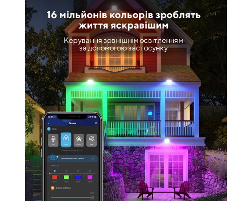 Світильник Govee H7060 LED Smart Flood Lights, 4pcs, RGBICWW, Wi-Fi/Bluetooth, Black (H7060311)
