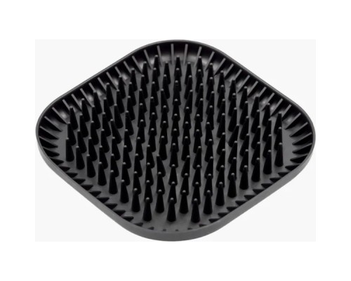 Універсальний посуд для тварин Fiboo Fiboowl Spiky килимок для злизування ласощів та їжі, 19х19 см чорний (FIB0232)