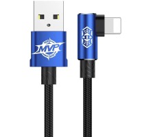 Дата кабель USB 2.0 AM to Lightning 2.0m 1.5A 90° corner blue Baseus (CALMVP-A03)