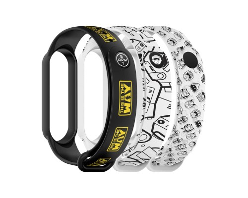Ремінець до фітнес браслета Armorstandart комплект 3шт Xiaomi Mi Band 7/6/5 Dark Yo (ARM77065)