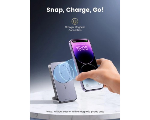 Батарея універсальна Ugreen 10000 mAh 20W PD/3.0, QC/3.0, Magnetic Wireless, USB-A, USB-C In/Out (PB206) (15086)