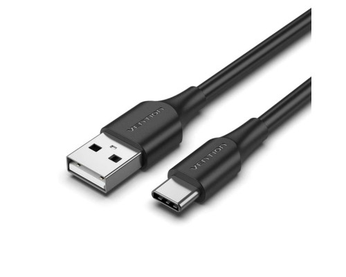 Дата кабель USB 2.0 A Male to C Male 3A Cable 2M Black VENTION (CTHBH)