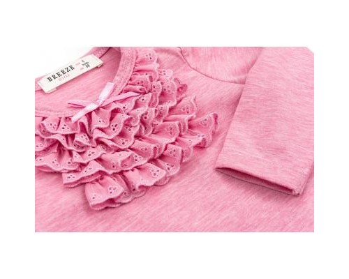 Кофта дитяча Breeze з мереживною оборкою (10040-86G-pink)
