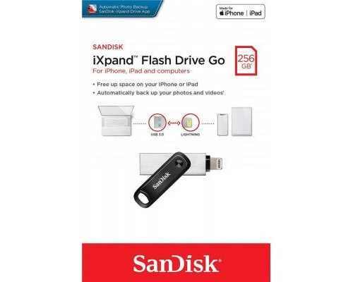 USB флеш накопичувач SanDisk 256GB iXpand Go USB 3.0/Lightning (SDIX60N-256G-GN6NE) 