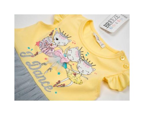 Плаття дитяче Breeze з котиками (14368-86G-yellow)
