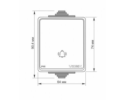 Кнопка дзвінка Videx VIDEX BINERA IP65 Кнопка звонка серая (VF-BNW11DB-G) (VF-BNW11DB-G)