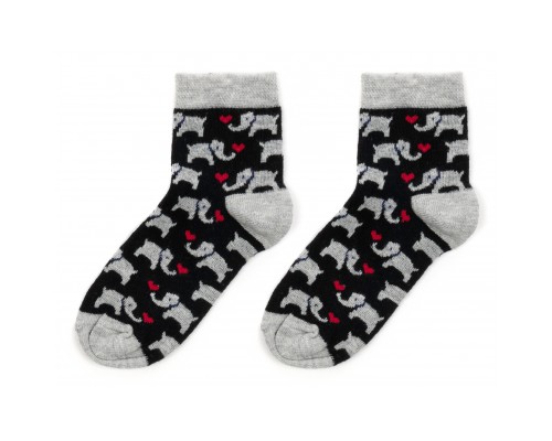 Шкарпетки дитячі UCS Socks зі слониками (M0C0101-2116-3B-black)
