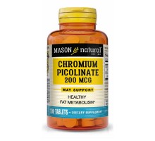 Мінерали Mason Natural Хром Пиколинат 200 мкг, Chromium Picolinate, 100 таблеток (MAV12241)