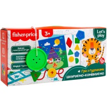 Розвиваюча іграшка Vladi Toys Гра з ґудзиками Fisher Price Шнуруємо-комбінуємо (укр) (VT2905-24)