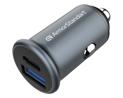 Зарядний пристрій Armorstandart Car USB Type-C PD20W + USB QC 3.0 Grey (ARM65439) Зарядний пристрій Armorstandart Car USB Type-C PD20W + USB QC 3.0 Grey (ARM65439)