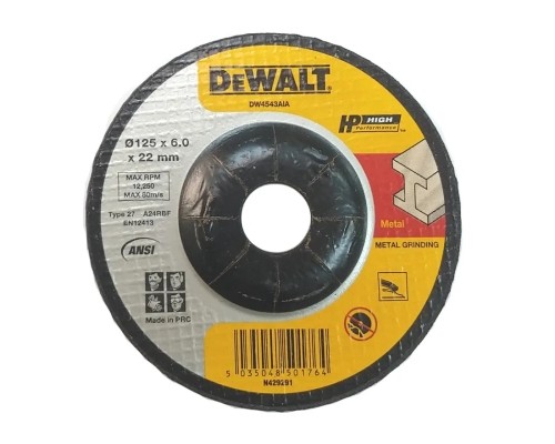 Круг зачистний DeWALT чорний/кольоровий метал, 125х6.0х22.23 мм (DW4543AIA)
