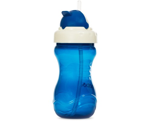 Поїльник-непроливайка Baboo із силіконовою соломинкою, 360 мл, 9 + (блакитна) (8-129)