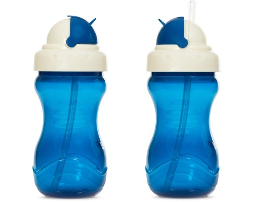 Поїльник-непроливайка Baboo із силіконовою соломинкою, 360 мл, 9 + (блакитна) (8-129)