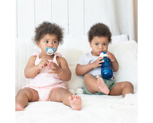 Поїльник-непроливайка Baboo із силіконовою соломинкою, 360 мл, 9 + (блакитна) (8-129)