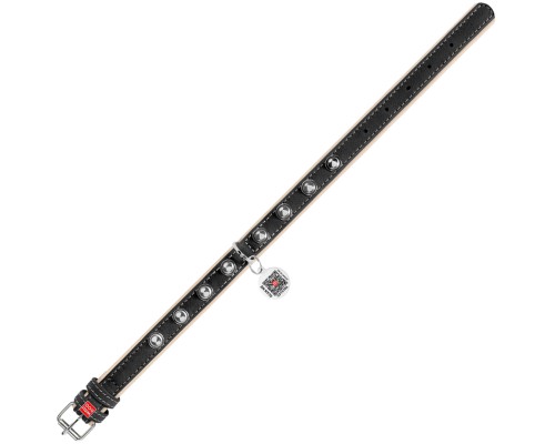 Нашийник для тварин WAUDOG Soft з QR паспортом з шипами Ш 35 мм Д 46-60 см чорний (7213)