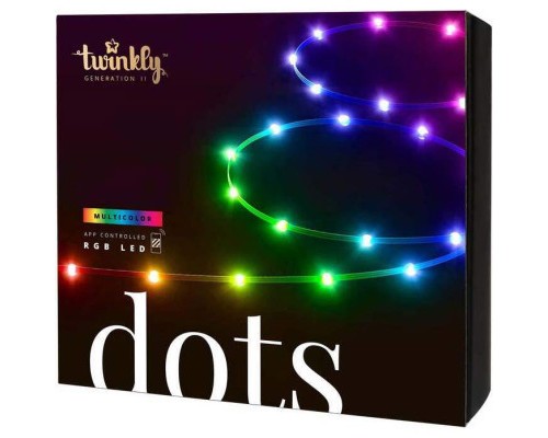 Гірлянда Twinkly Smart LED Dots Lights RGB 400 Gen II, IP44, 20м, прозорий (TWD400STP-TEU)