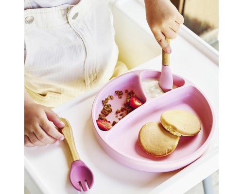 Набір дитячого посуду MinikOiOi Dig In ложка та виделка силіконові Mellow Yellow (101060059)