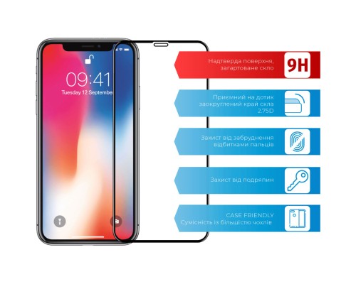 Скло захисне ACCLAB Full Glue Apple iPhone X/XS/11 Pro (1283126508189)
